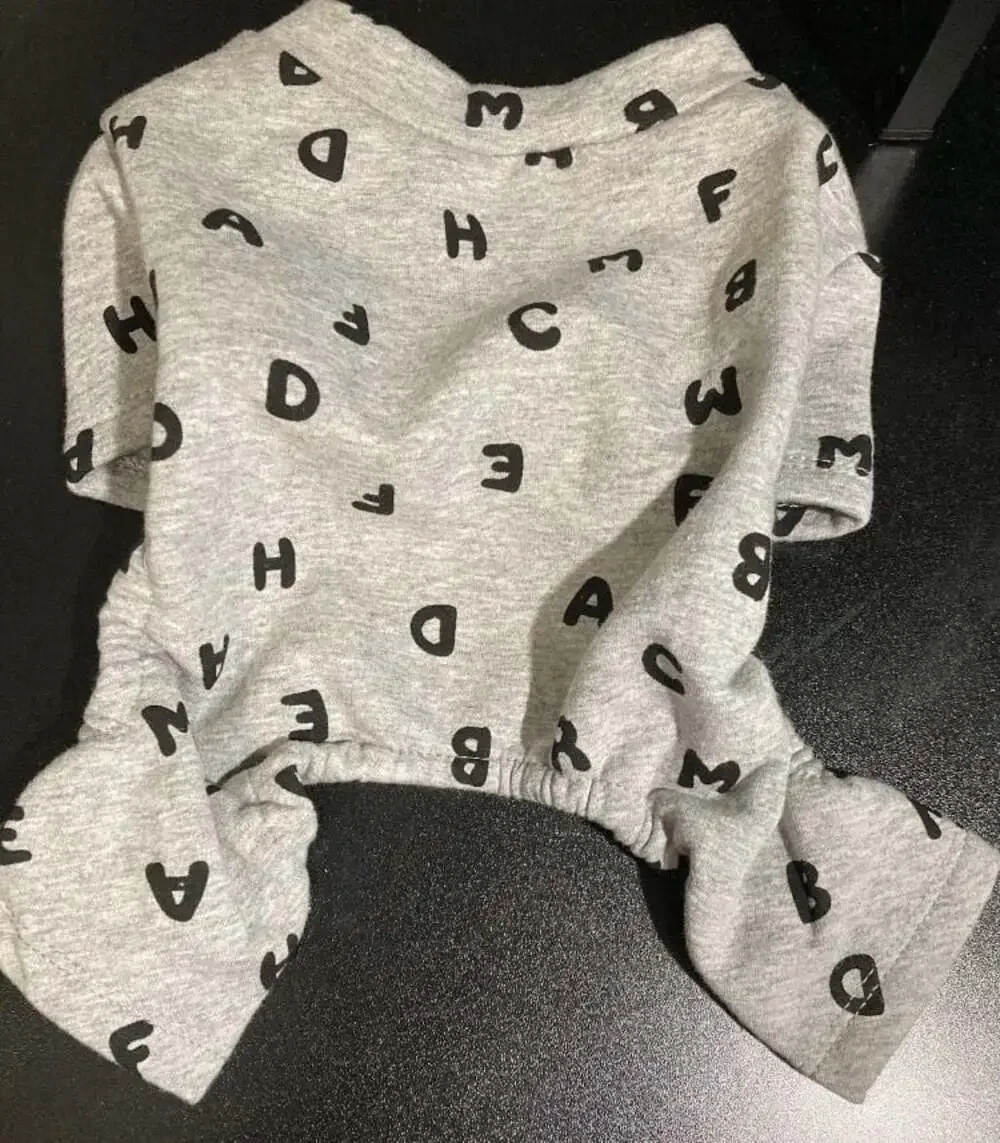 Small Dog Jumpsuit/Pajamas  Cotton Soft Warm Cute Letters Printed